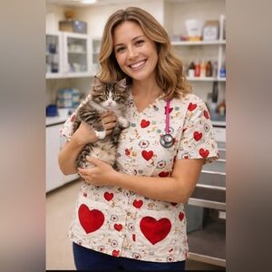 VALENTINE'S DAY Scrub Top